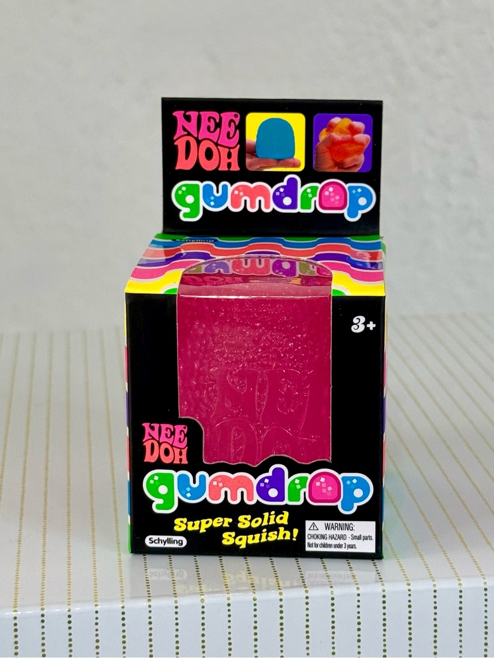 VIRAL PINK NeeDoh GUMDROP Rare Super Solid Squish NEW Authentic Schylling